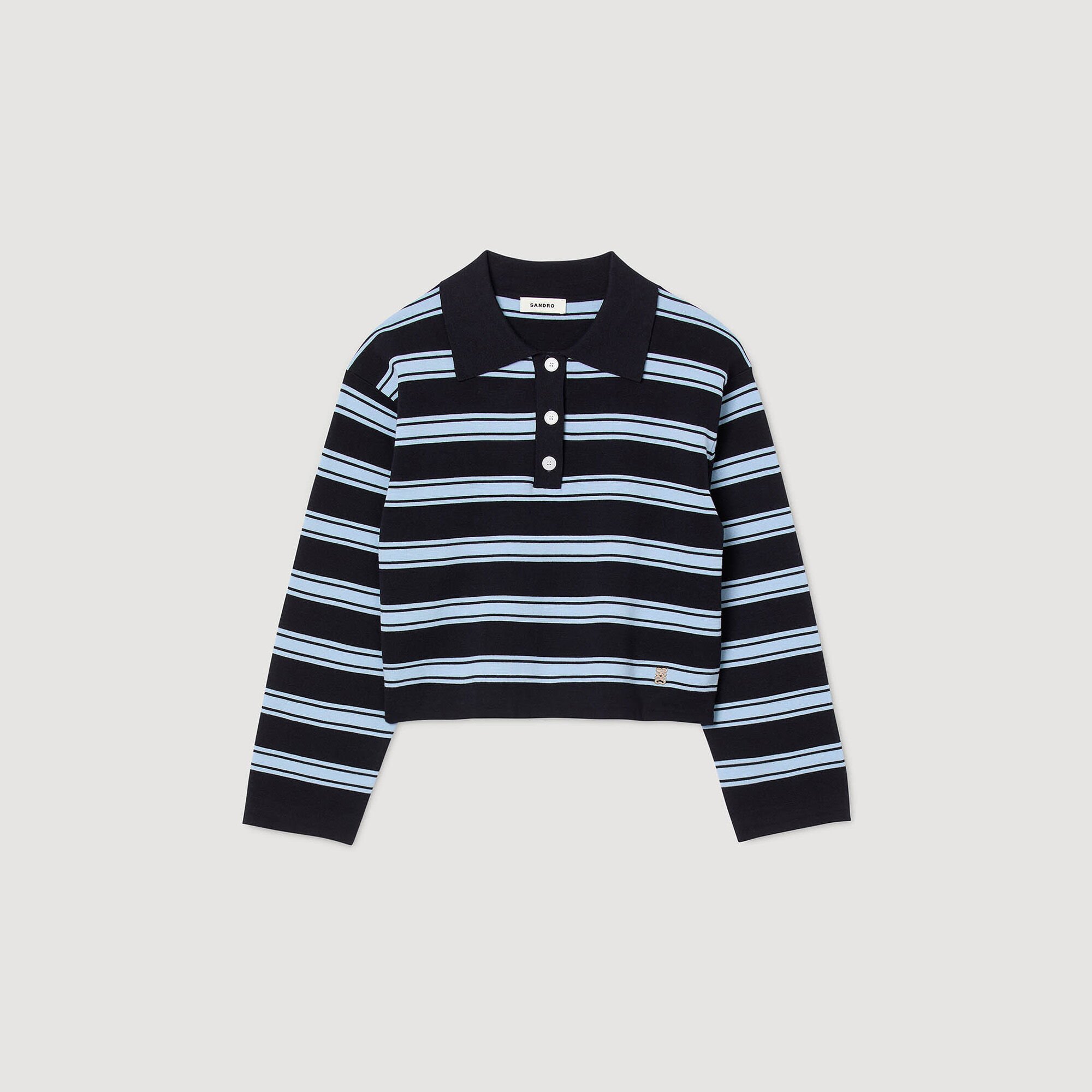 Maglione polo a righe