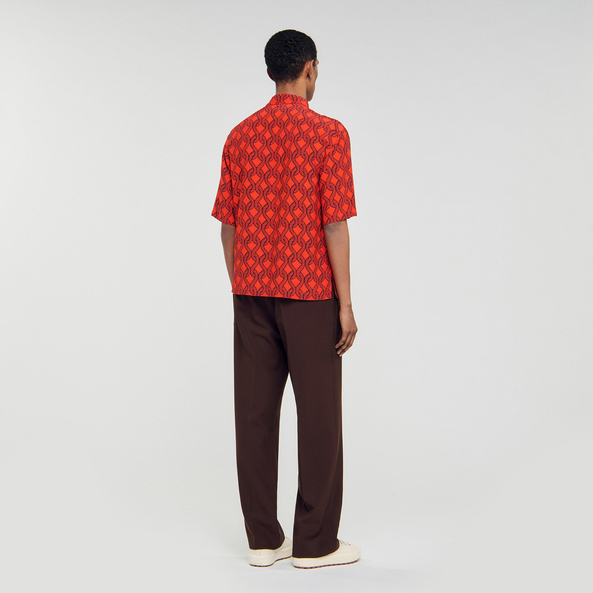 Camicia fluida con stampa a corde