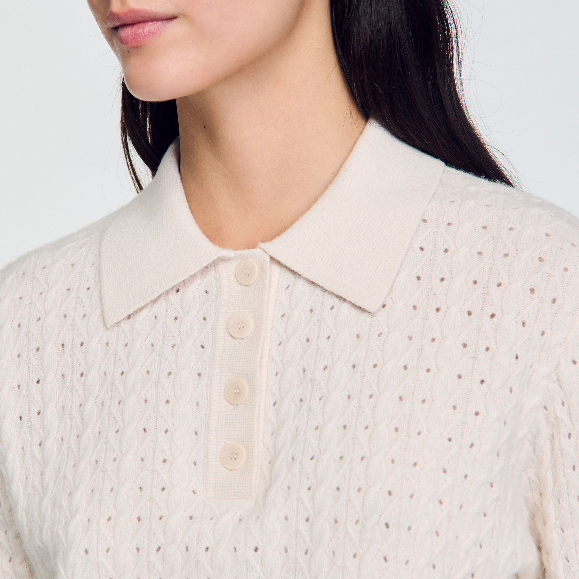 Maglione corto con bordino a contrasto