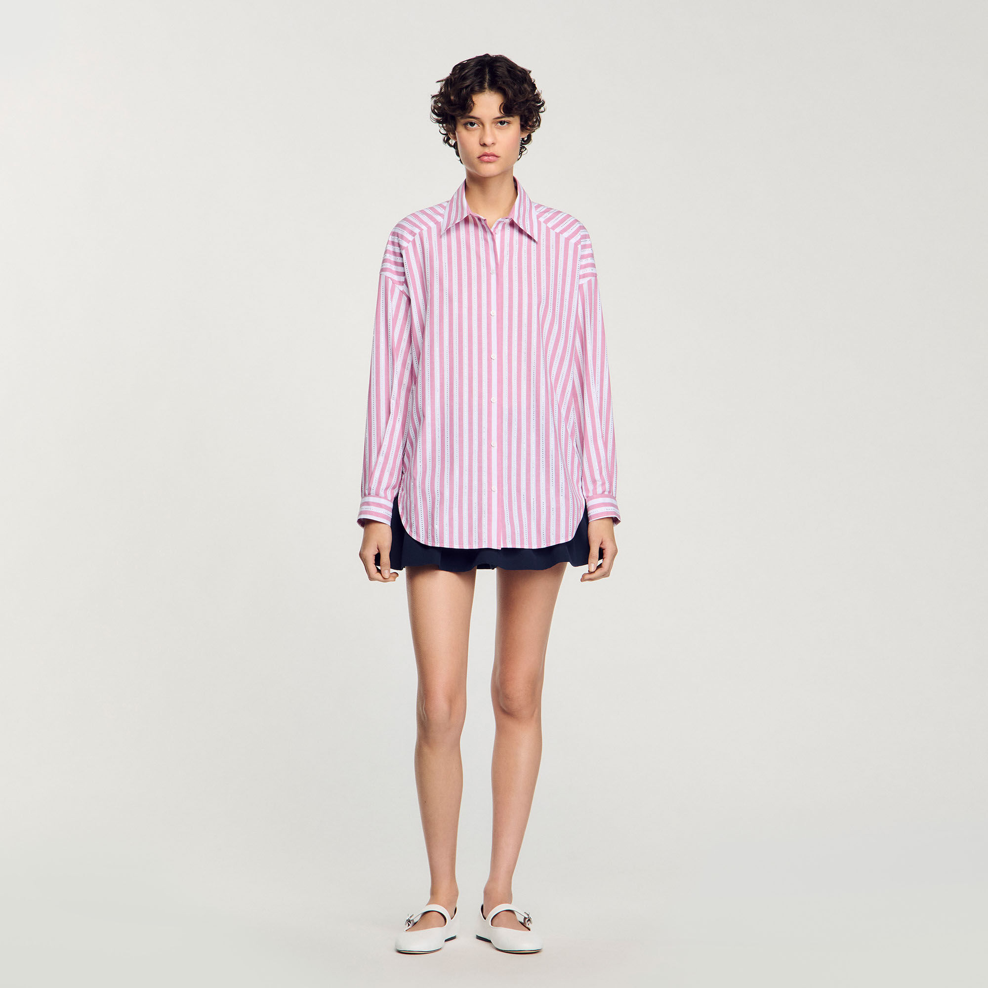 Camicia a righe glitterata