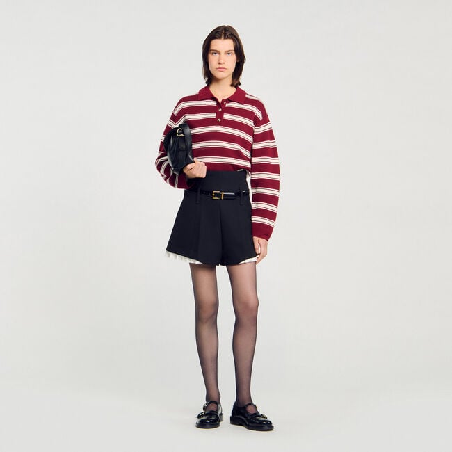 Maglione polo a righe