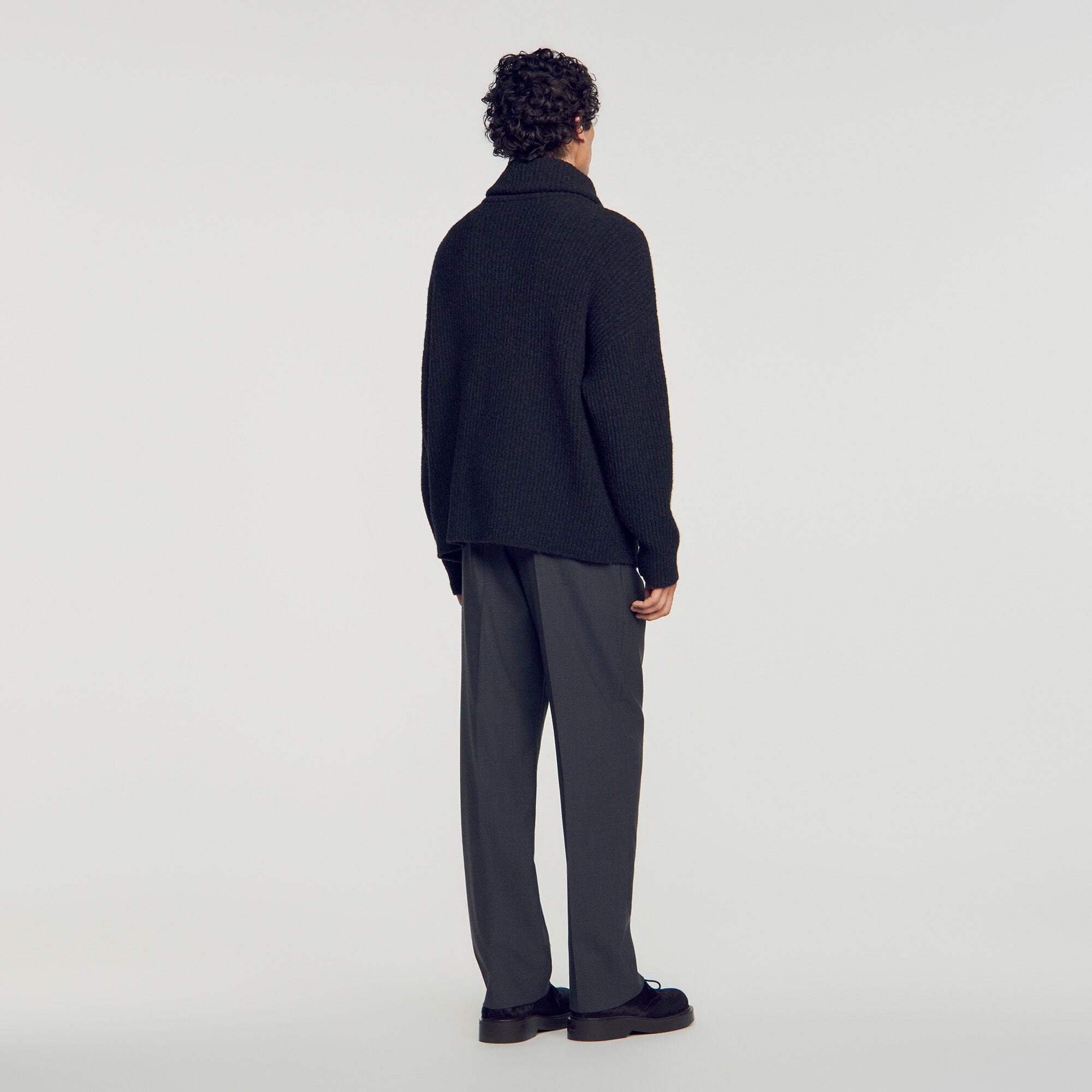 Cardigan con zip in lana lavorata - Uomo | Sandro