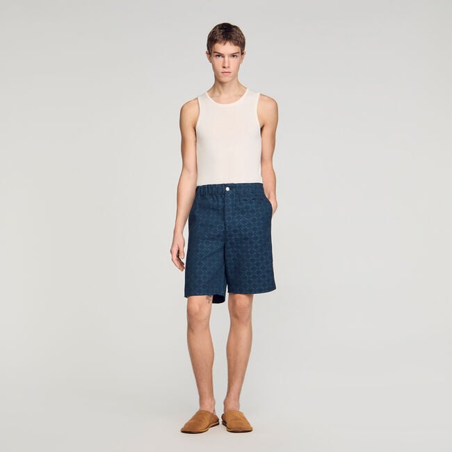Shorts in denim Square Cross