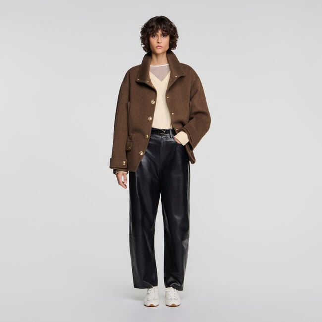 Cappotto double face a collo alto