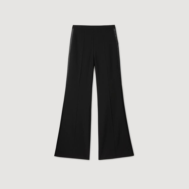 Pantaloni con banda satinata