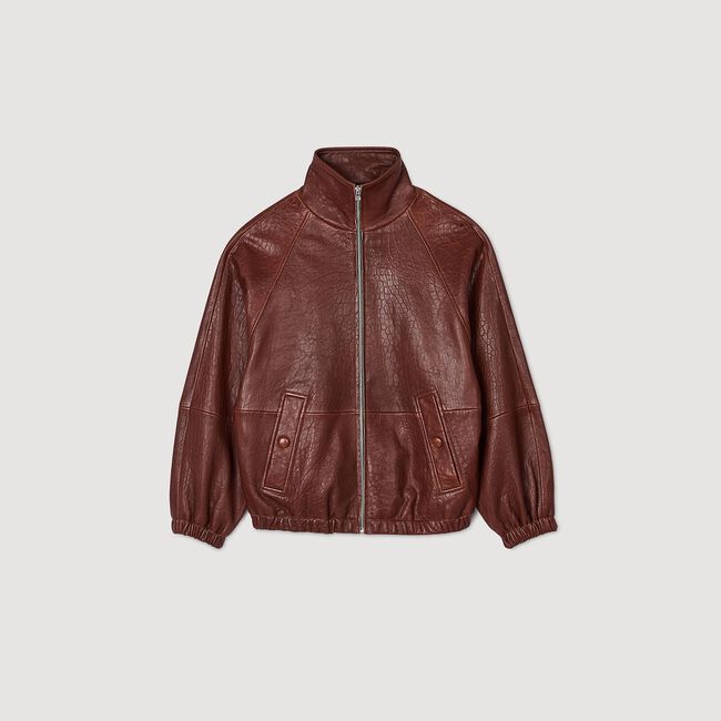 Giubbotto in pelle oversize