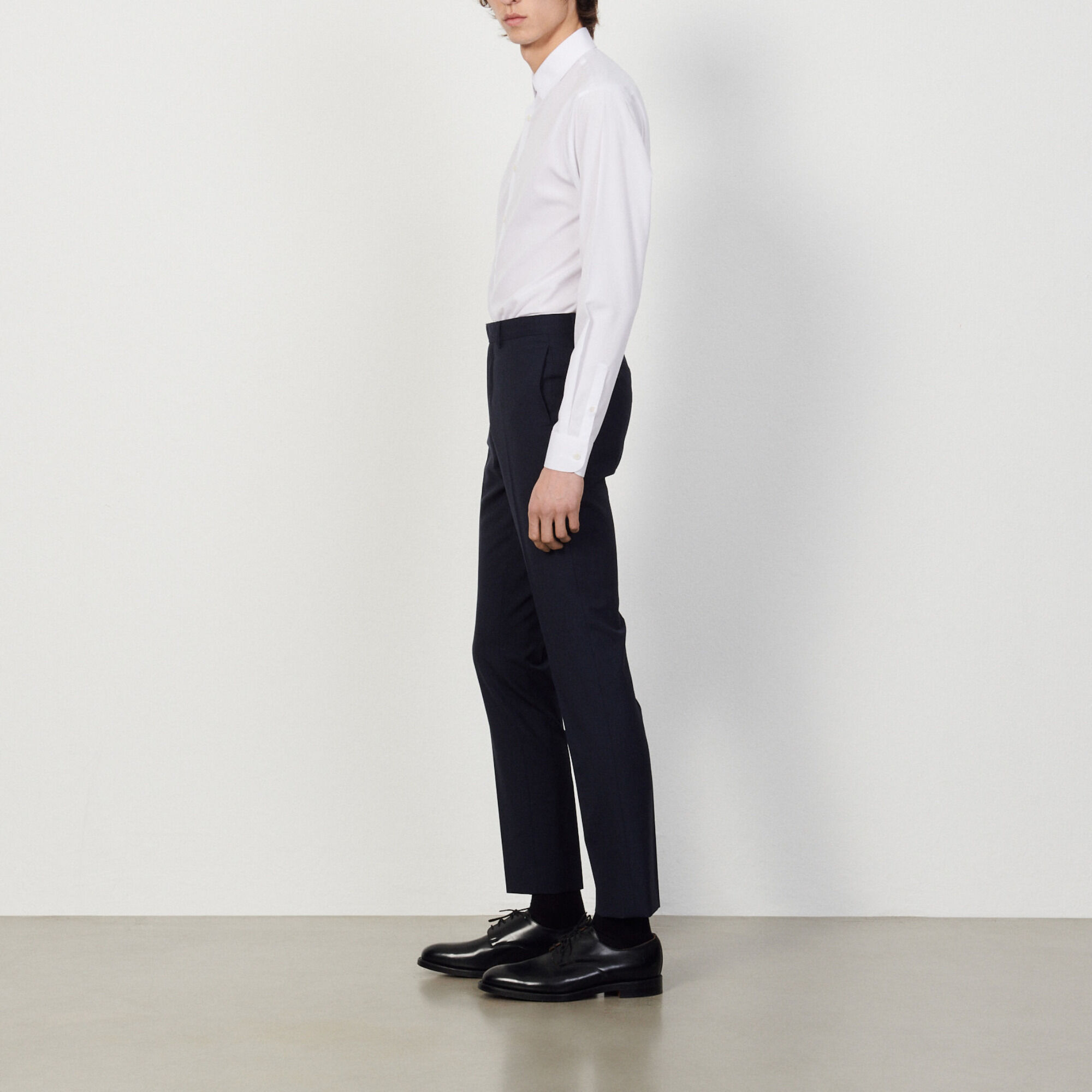 Pantaloni da completo in lana vergine