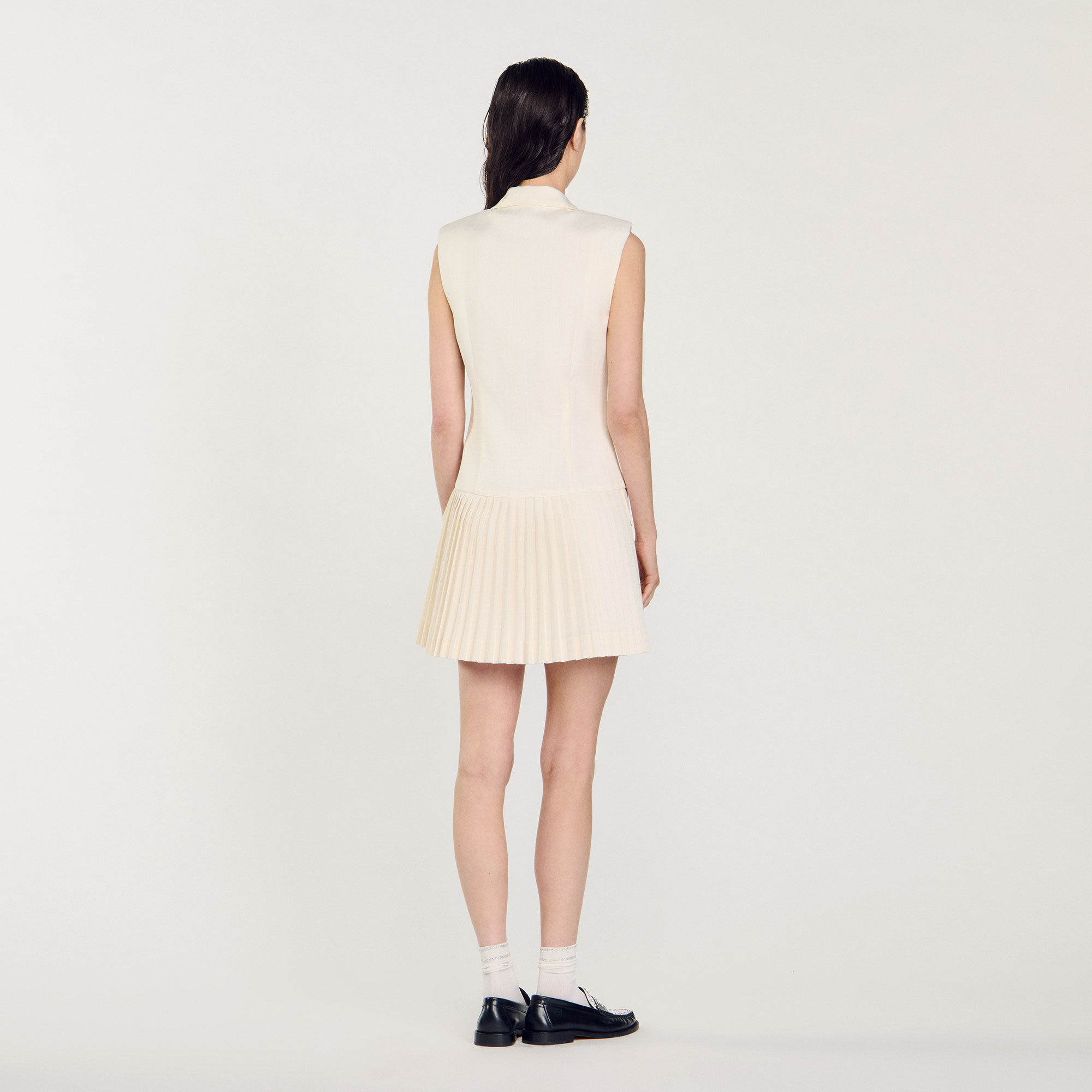 Abito corto stile tailleur a pieghe