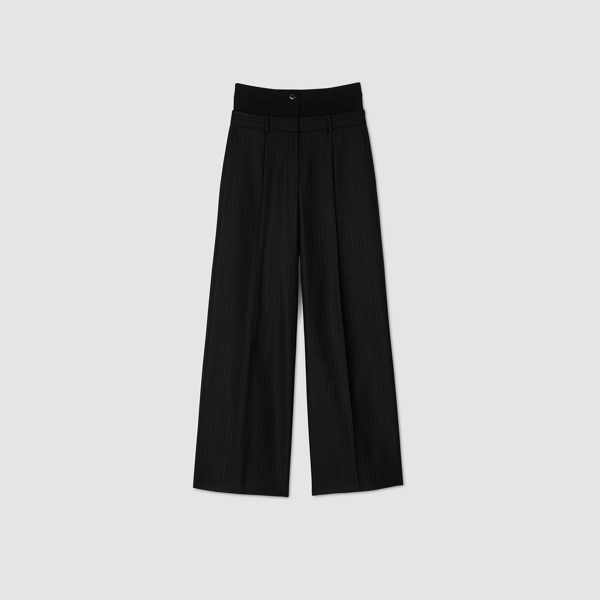 Pantaloni a righe con doppia vita - Donna | Sandro