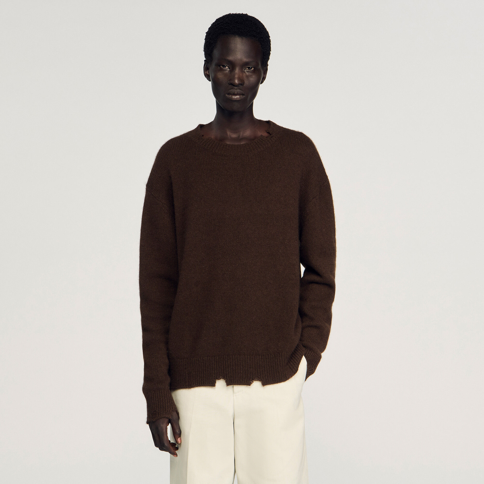 Maglione lana effetto stropicciato