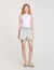 Shorts di jeans strass e perline