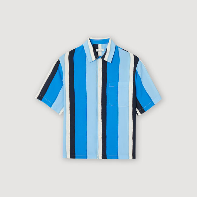 Camicia fluida a righe a maniche corte