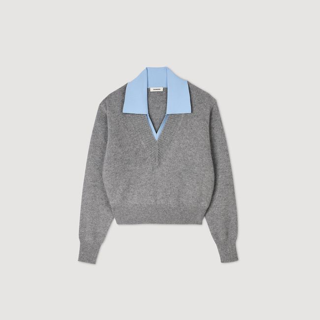 Maglione con doppio colletto