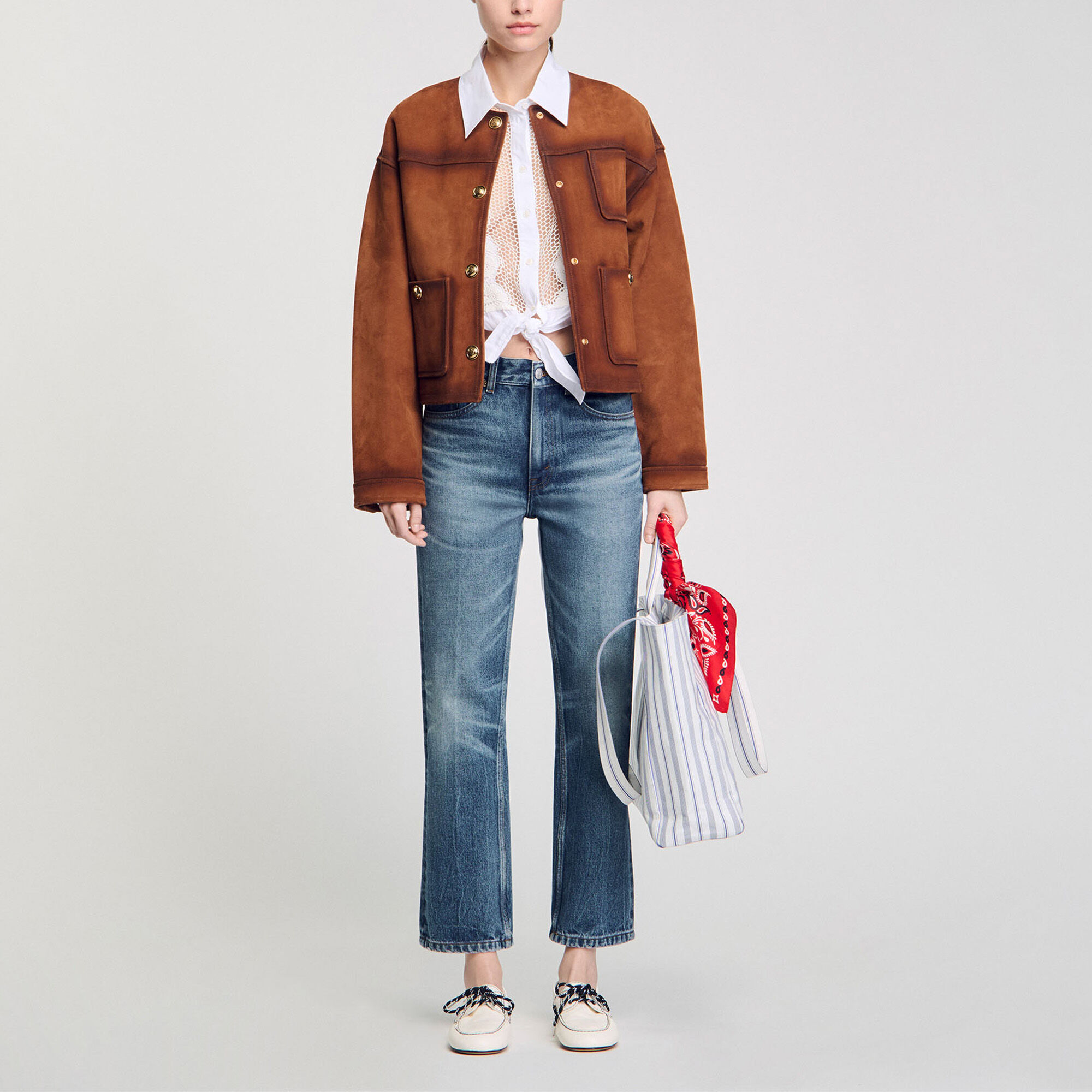 Tote bag in tela a righe