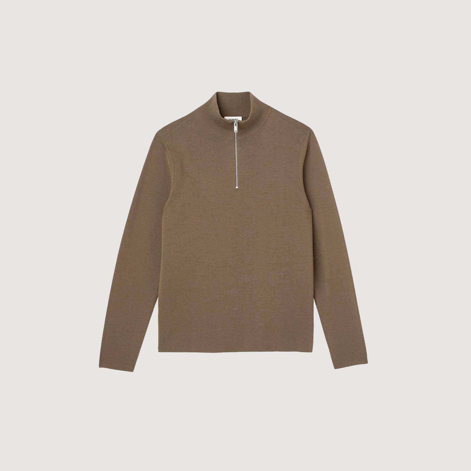 Maglia in lana con collo con zip