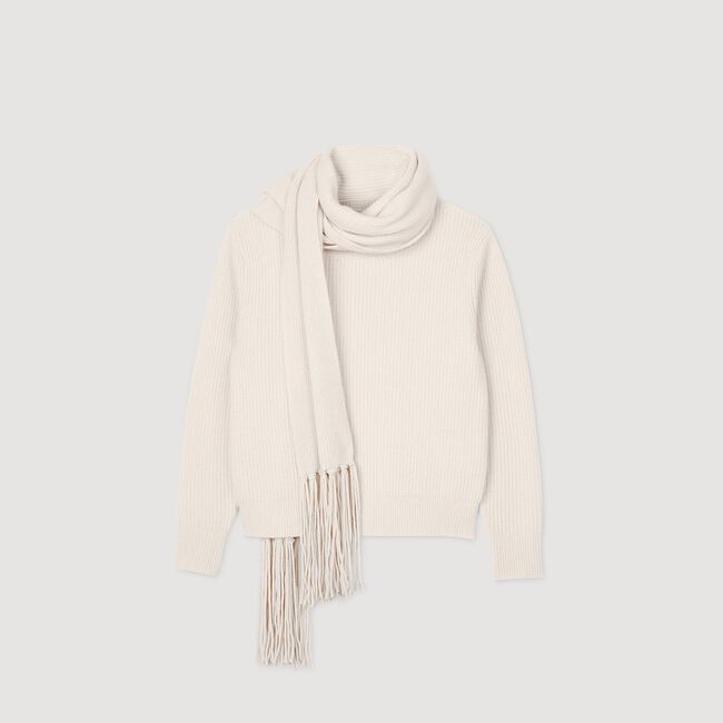 Maglione in maglia con colletto sciarpa