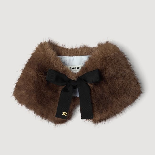 Collo in ecopelliccia con nastro - Donna | Sandro