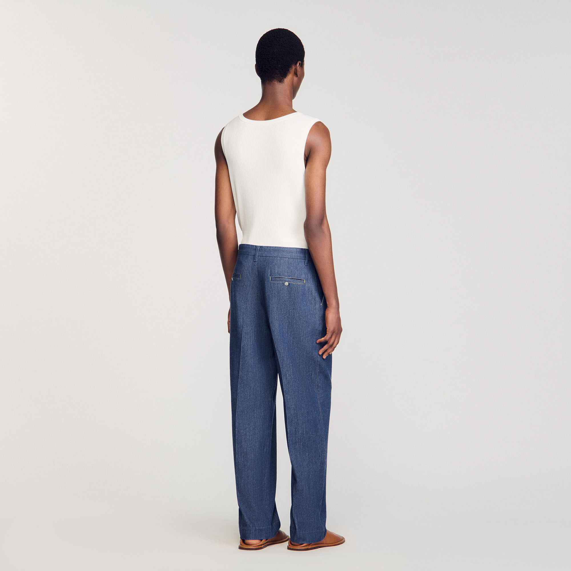 Pantaloni in chambray