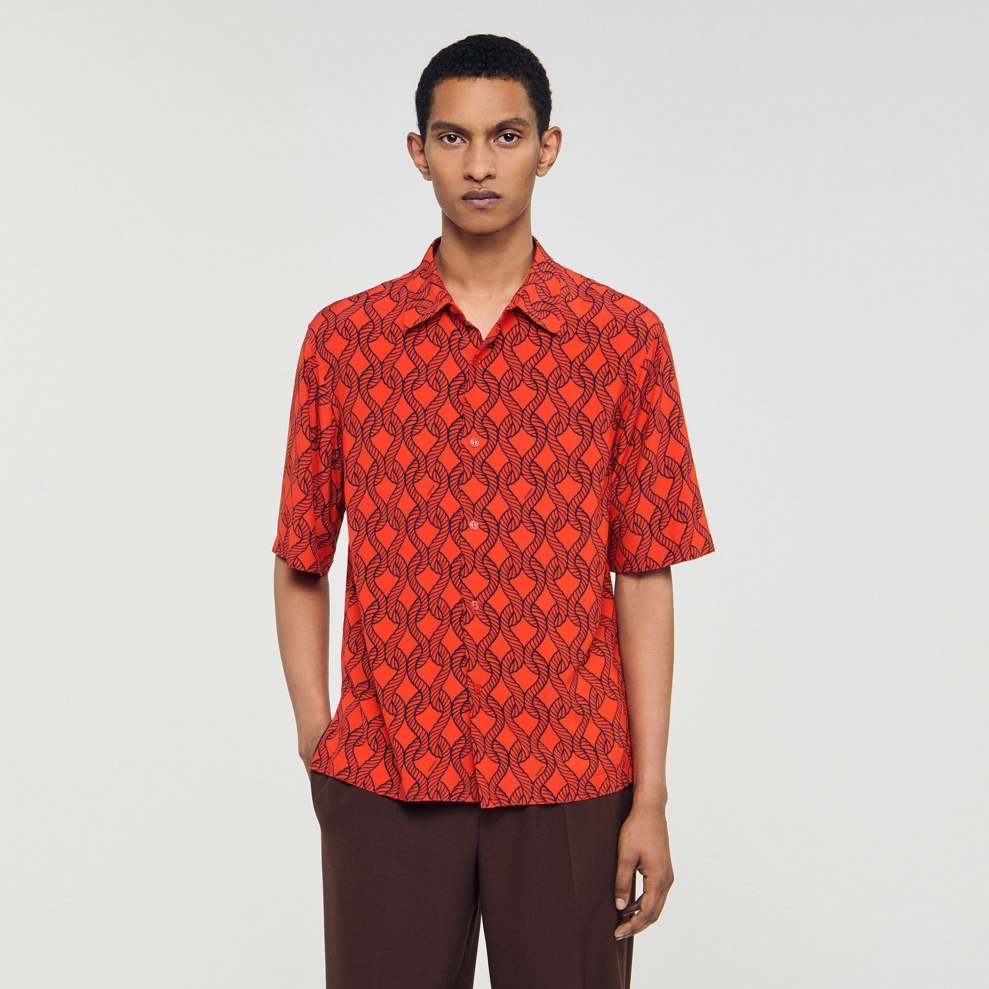 Camicia fluida con stampa a corde