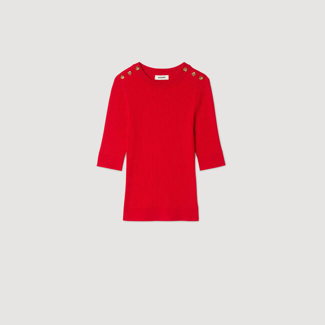 Maglione a coste a maniche corte