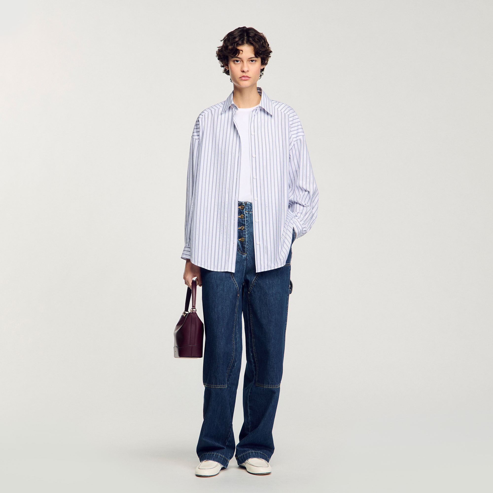 Camicia a righe glitterata