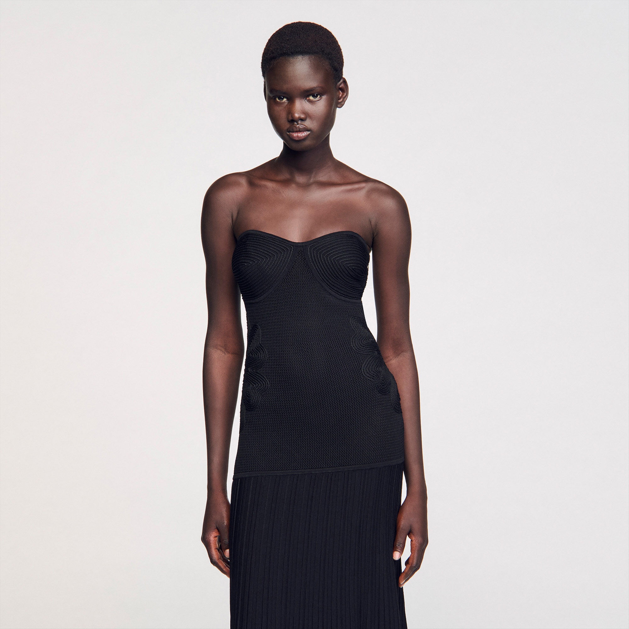 Abito bustier in maglia