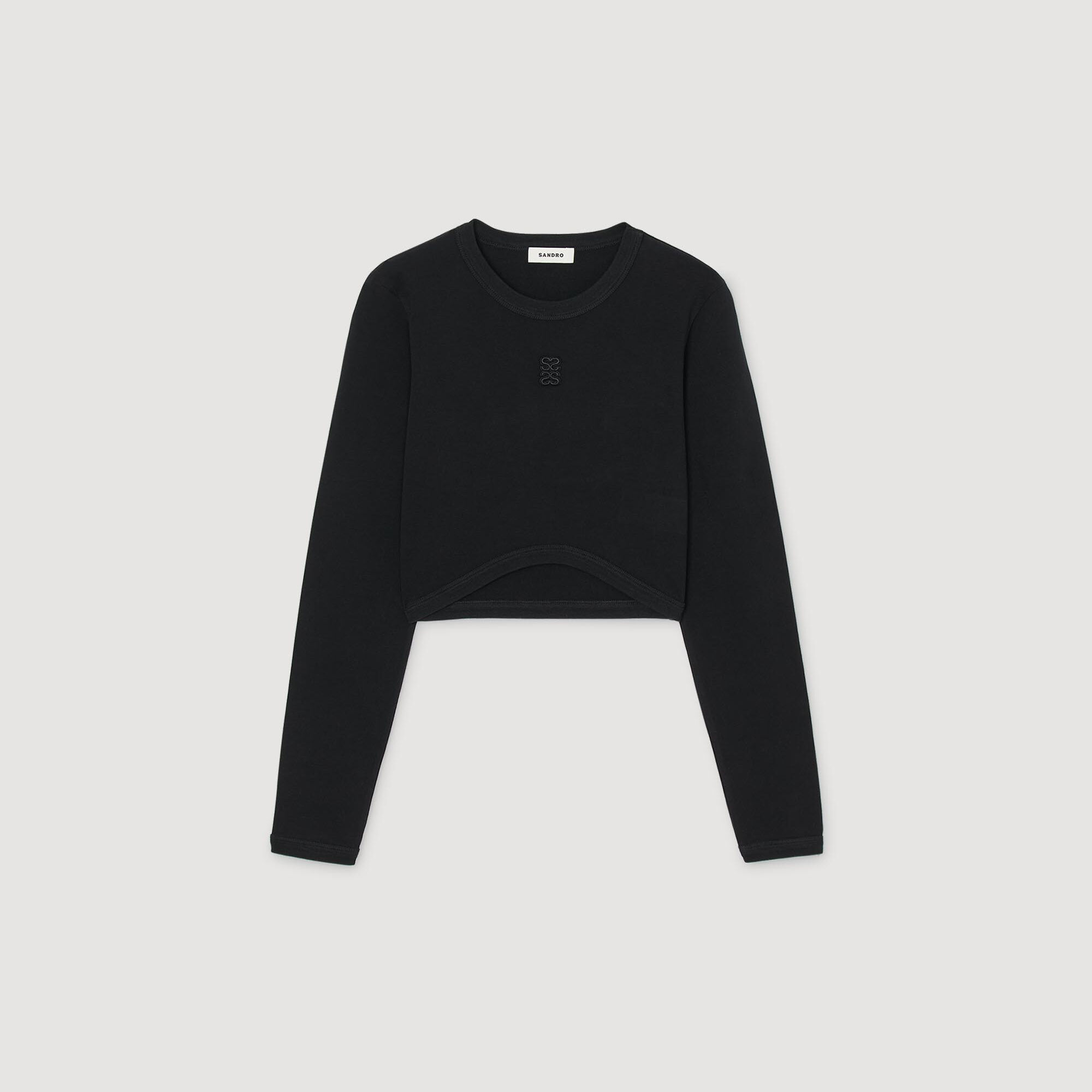 T-shirt corta con ricamo