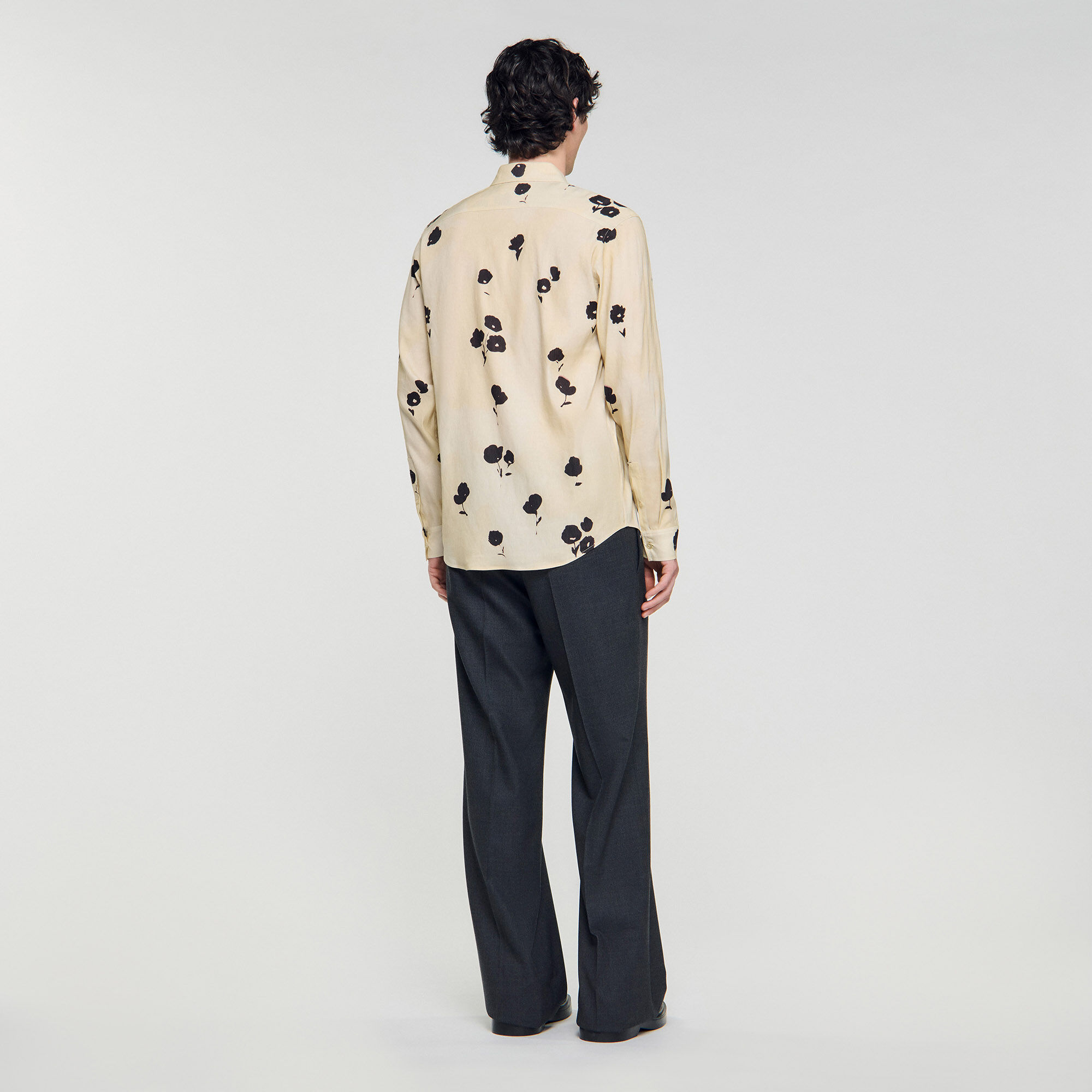 Camicia in lino con stampa a fiori