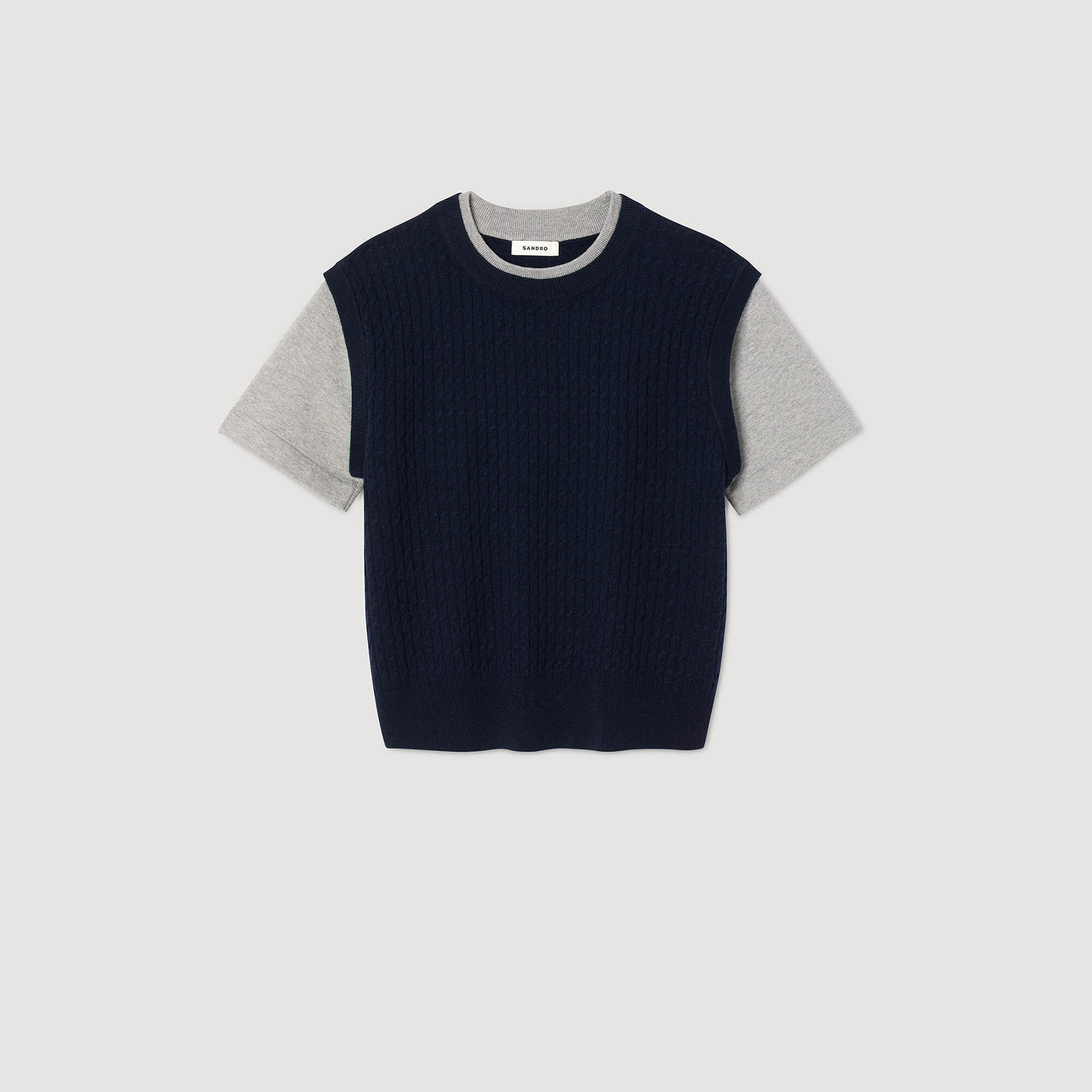 Maglione in maglia bimateriale