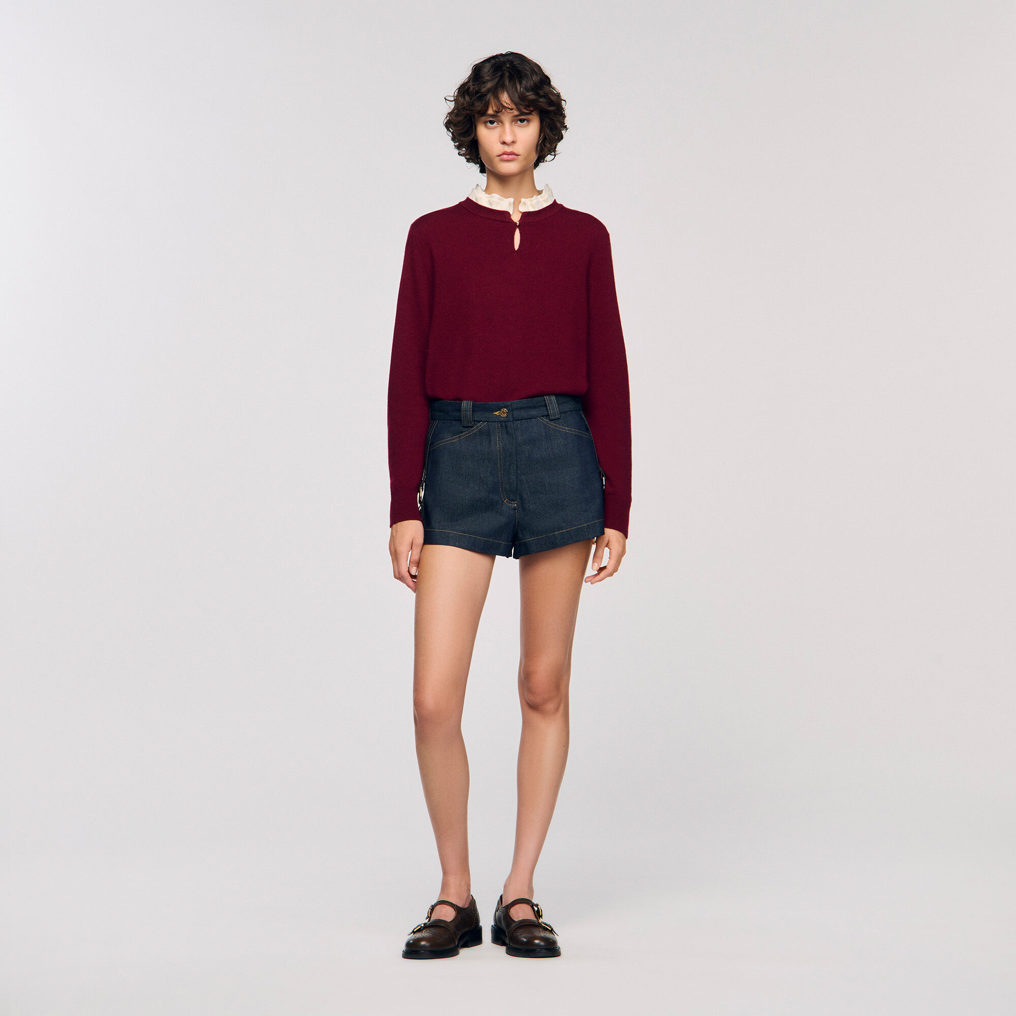 Maglione con collo arricciato