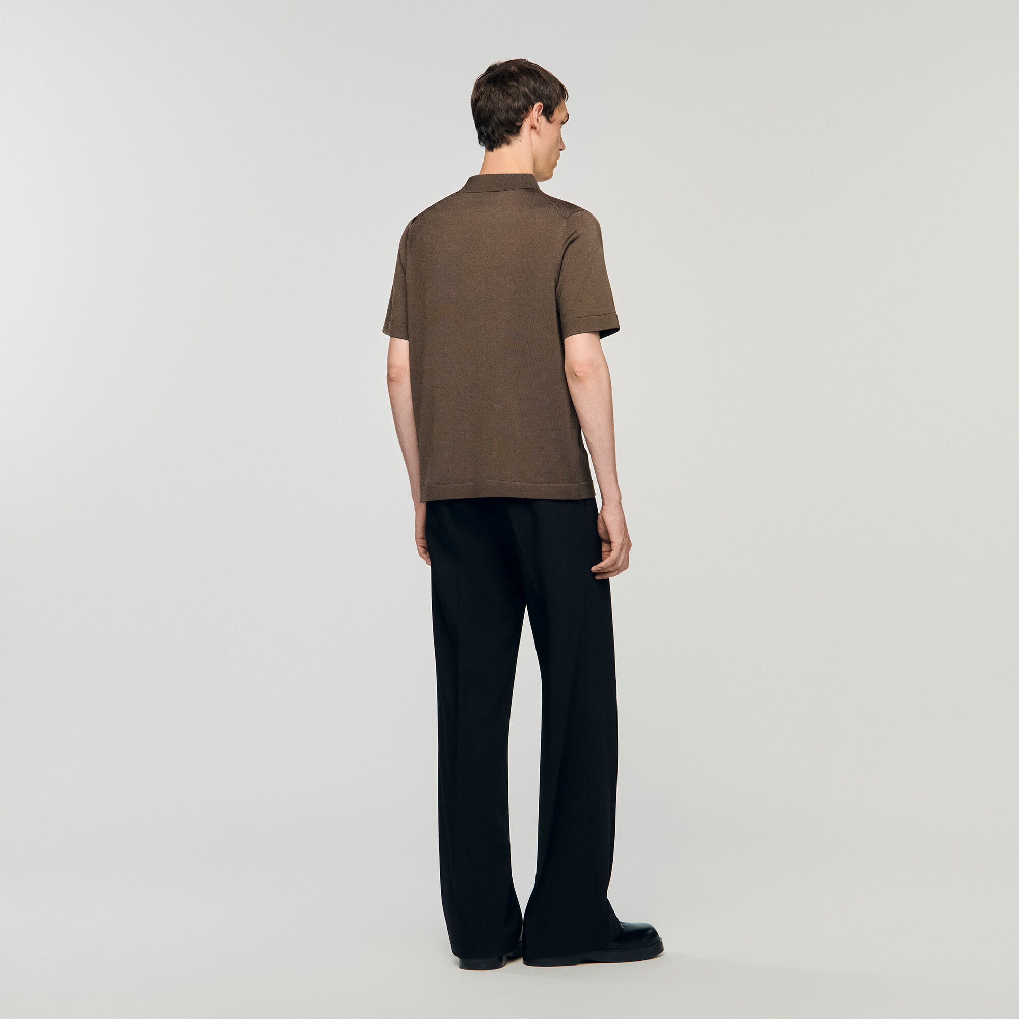 Polo in maglia con colletto con zip
