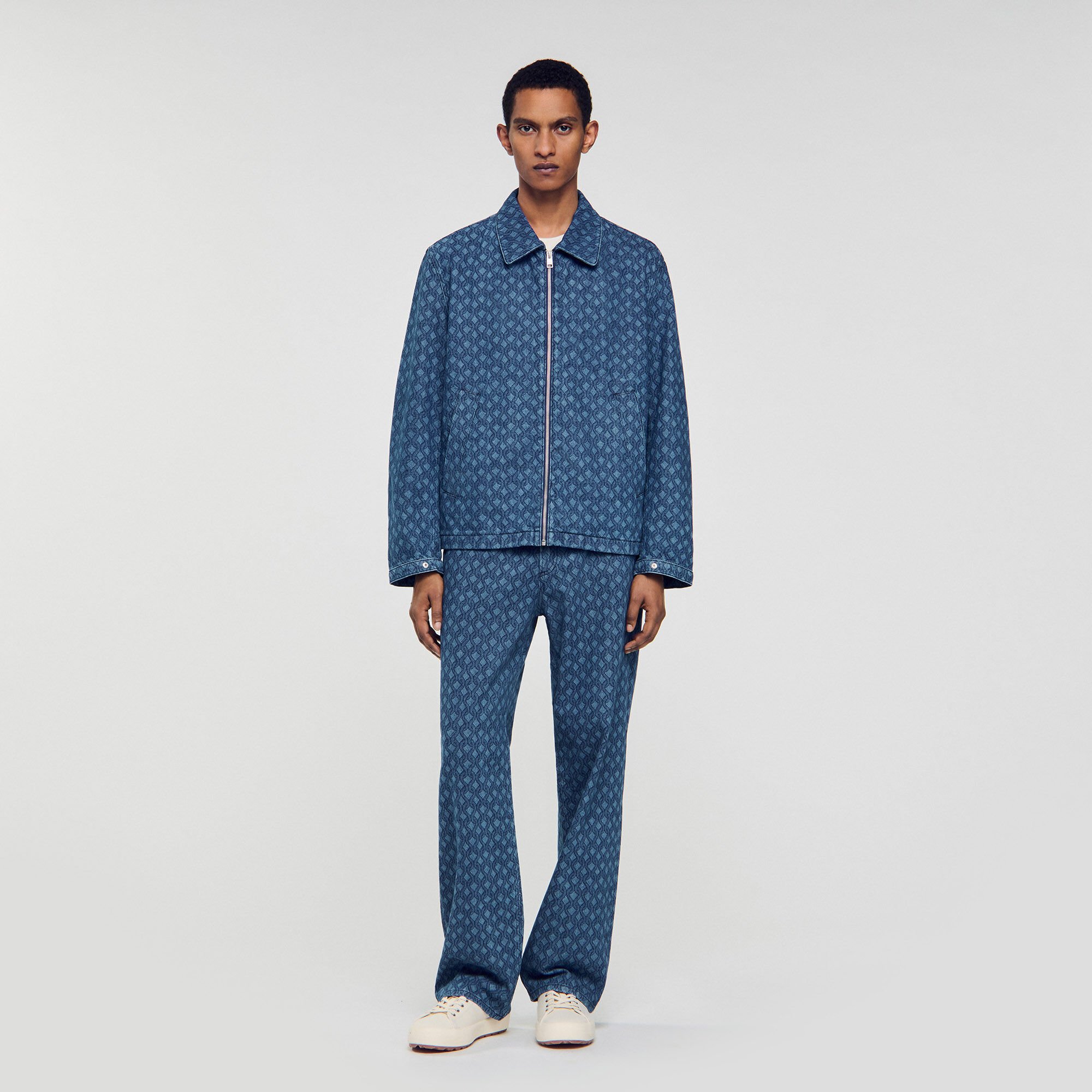 Giacca in denim con motivo a corda
