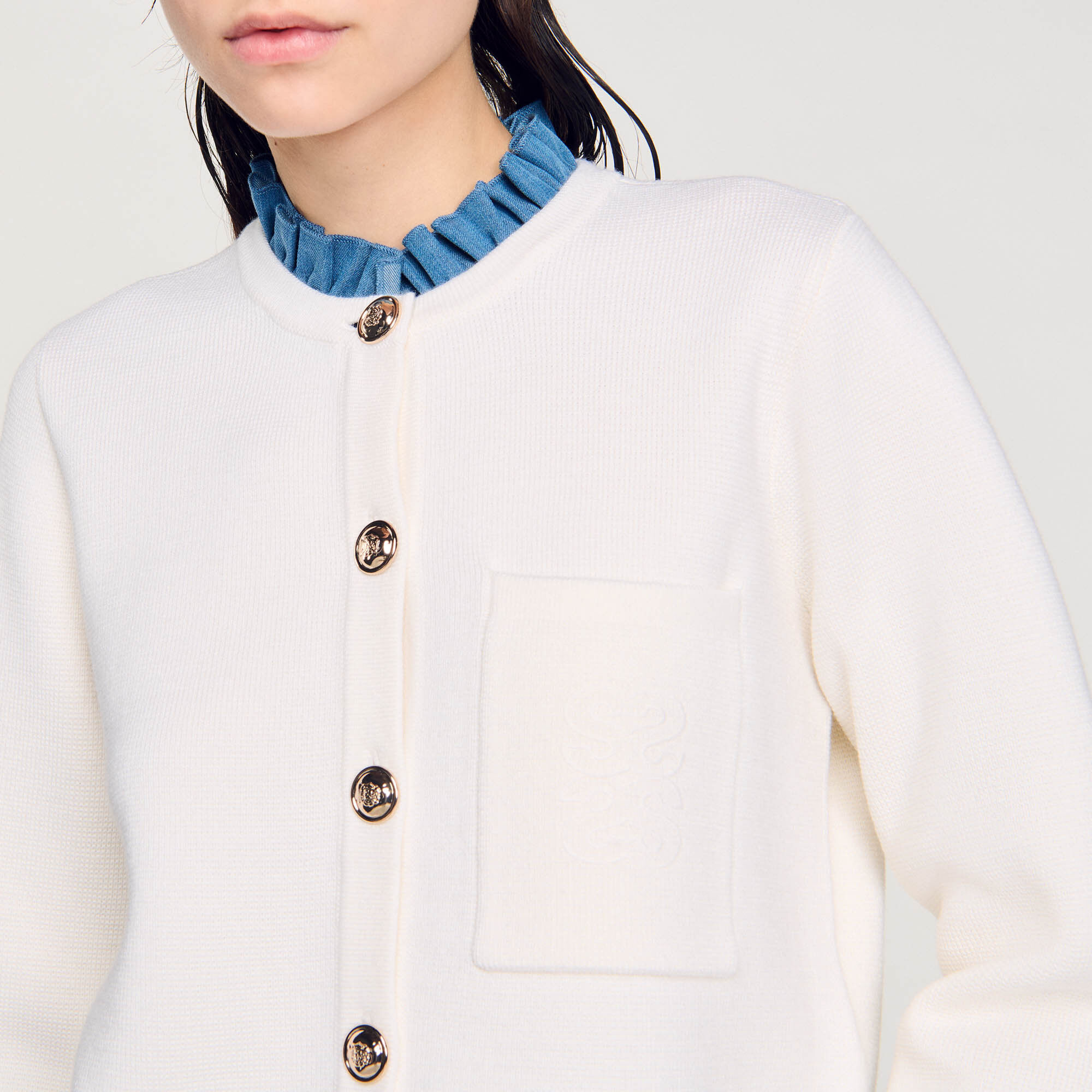 Cardigan a collo alto