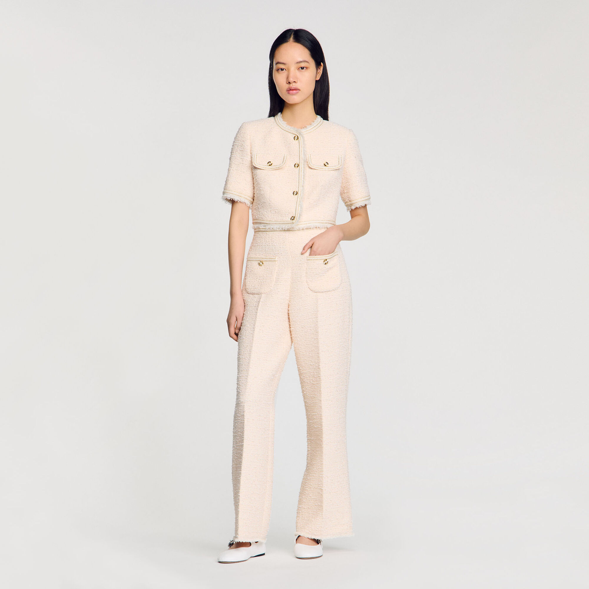 Pantaloni in tweed fantasia