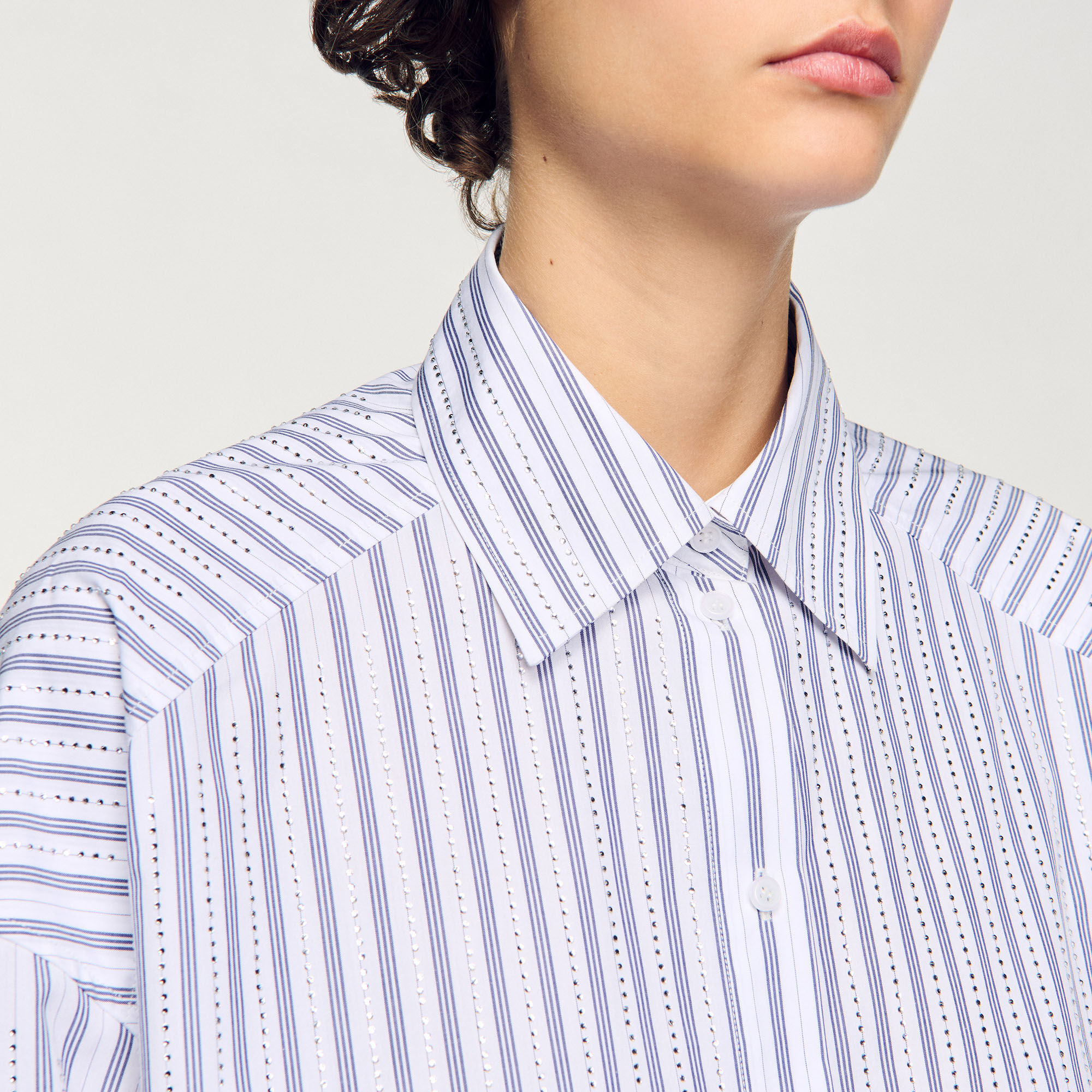 Camicia a righe glitterata