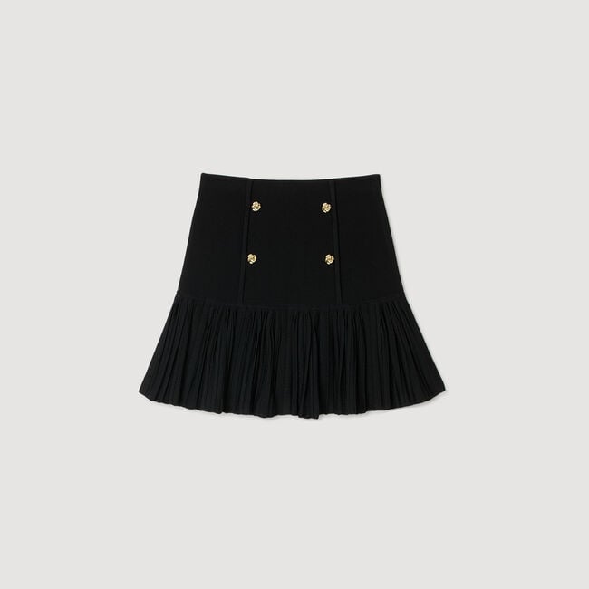 Gonna corta plissettata in maglia