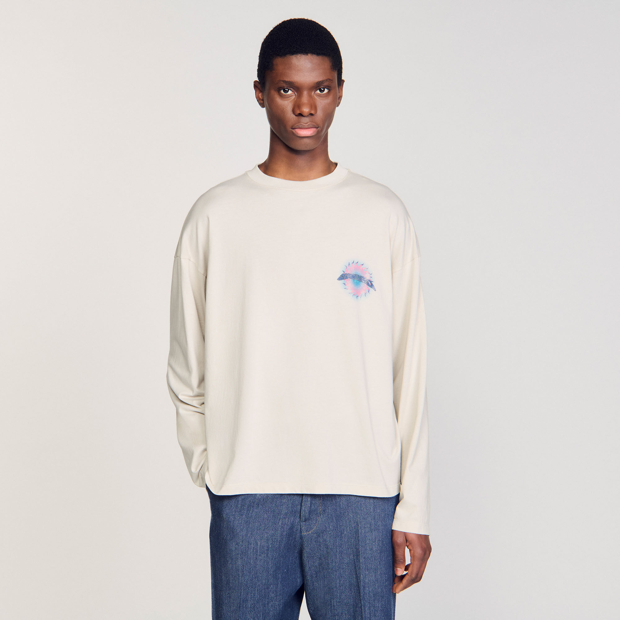 T-shirt con stampa a sole