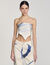 Foulard in seta con stampa a righe