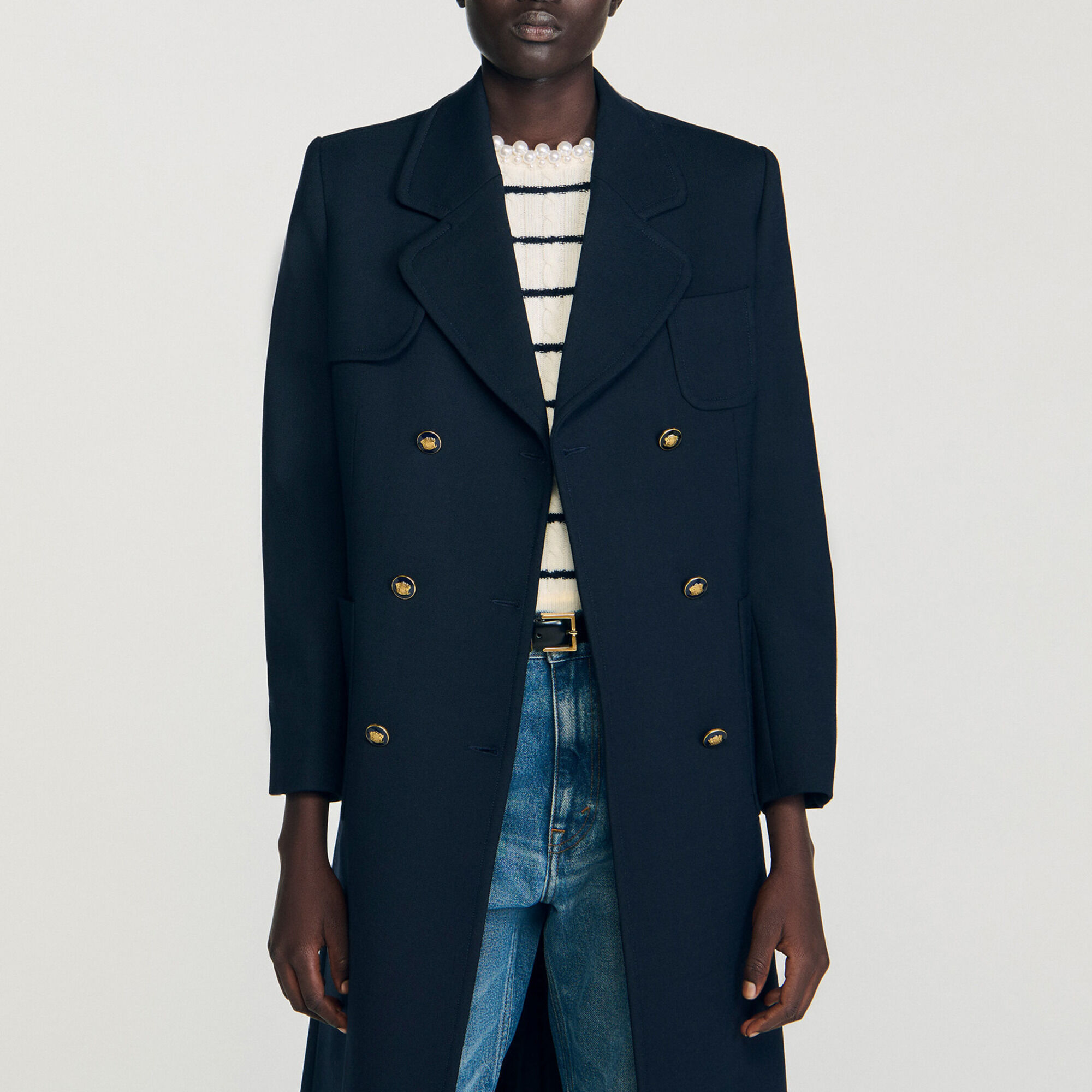 Cappotto lungo doppiopetto - Donna | Sandro