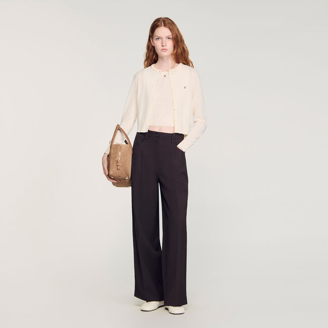 Cardigan corto girocollo imbottito