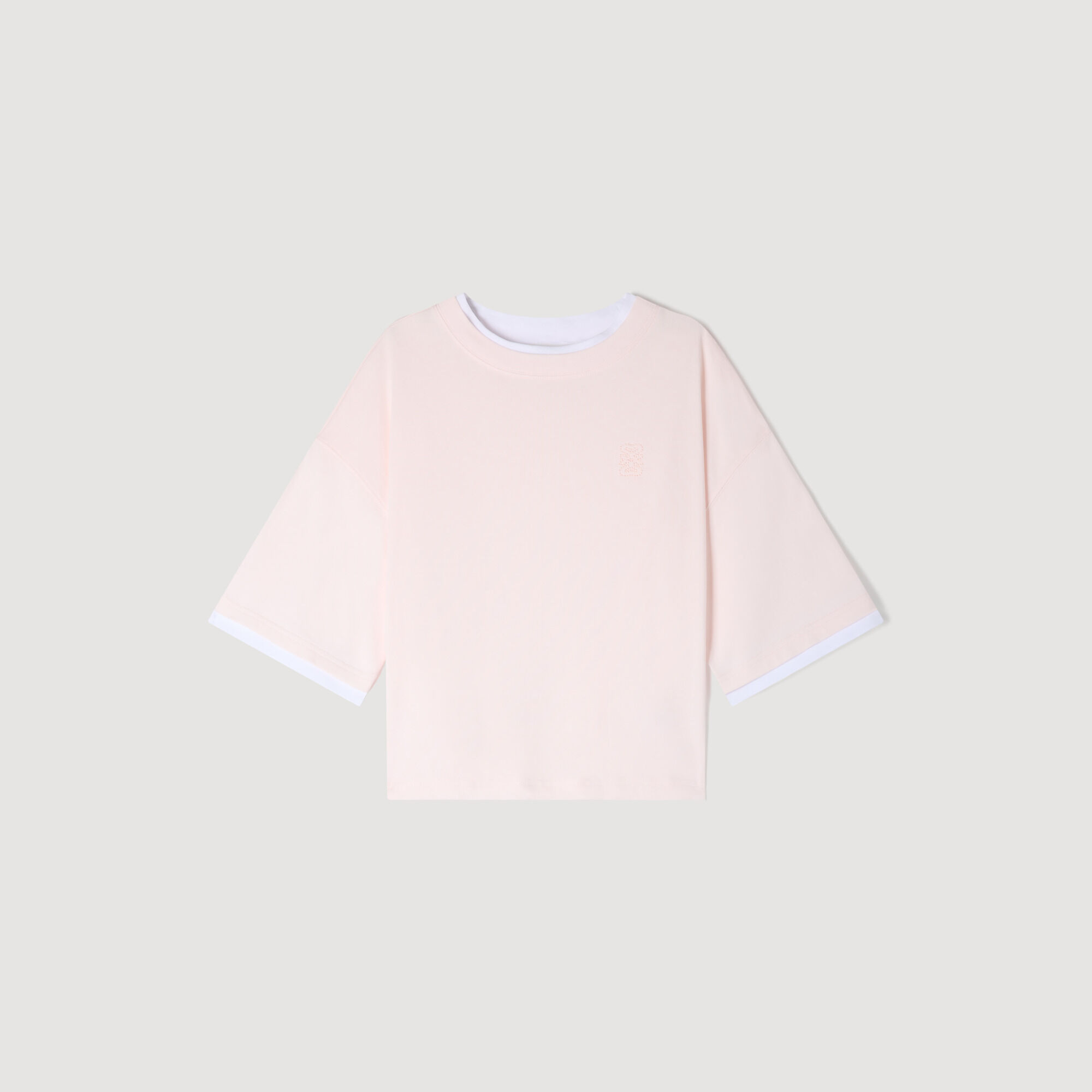 T-shirt in cotone con logo ricamato