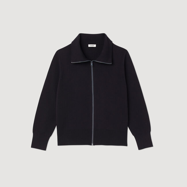 Cardigan in lana con zip