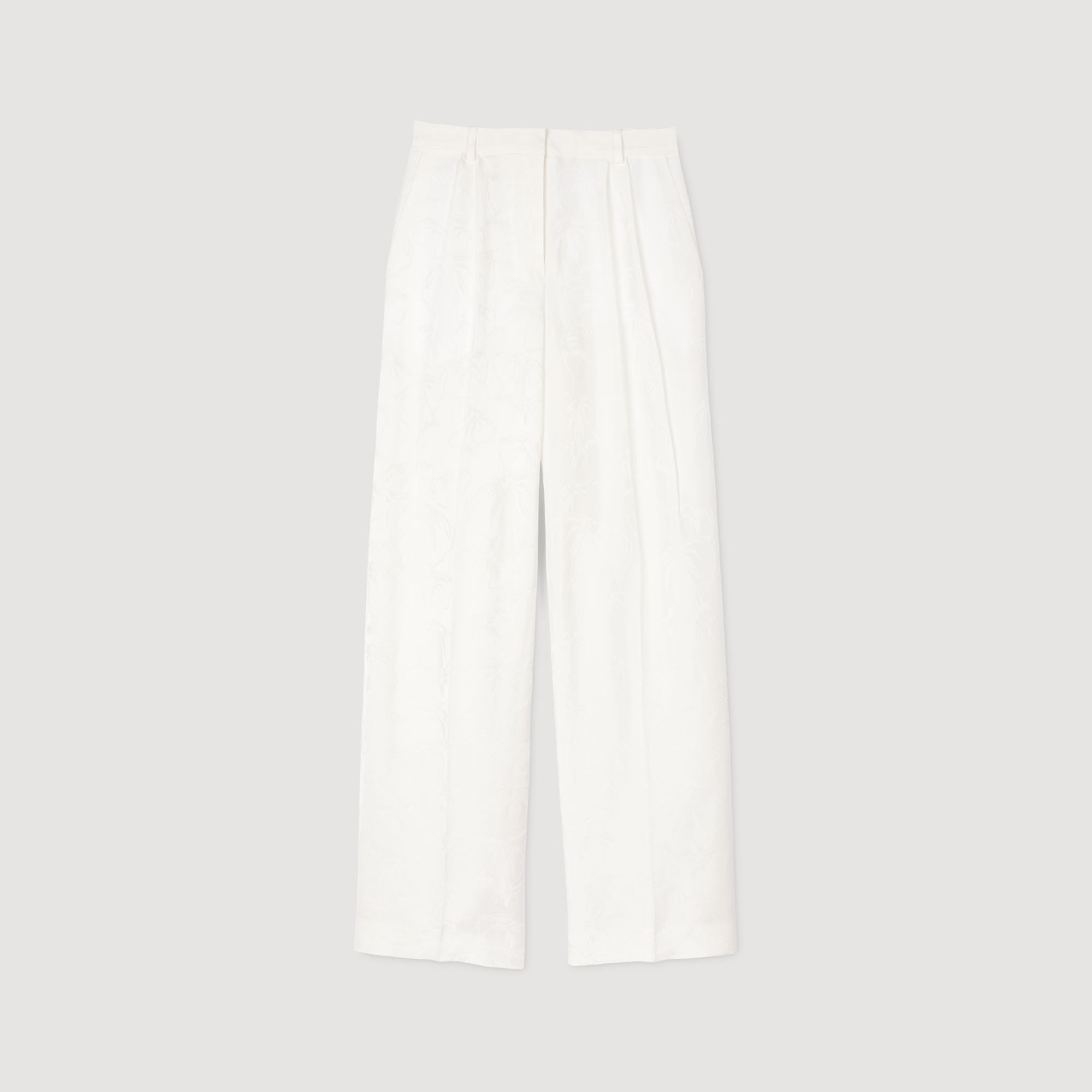 Pantaloni in jacquard con fiori