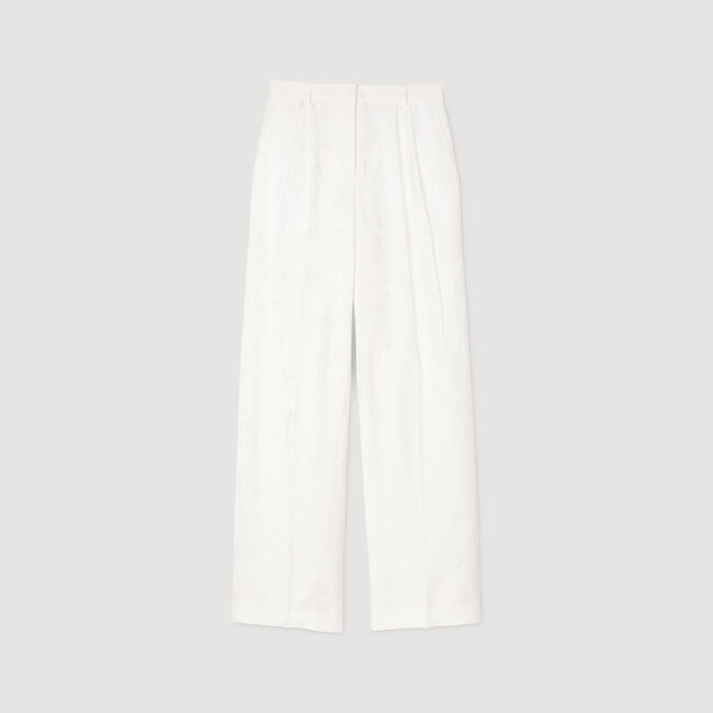 Pantaloni in jacquard con fiori