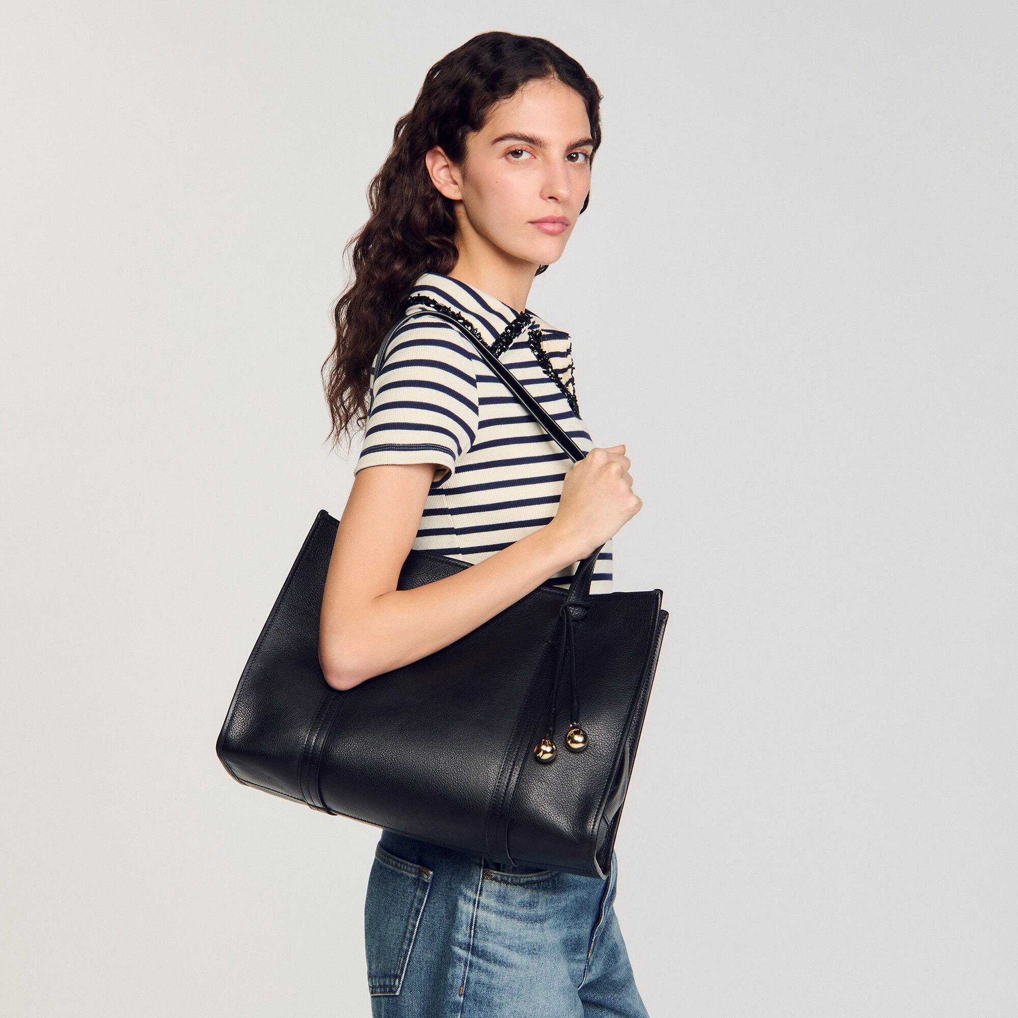 Shopping bag in morbida pelle