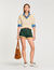 Maglione corto in maglia a righe