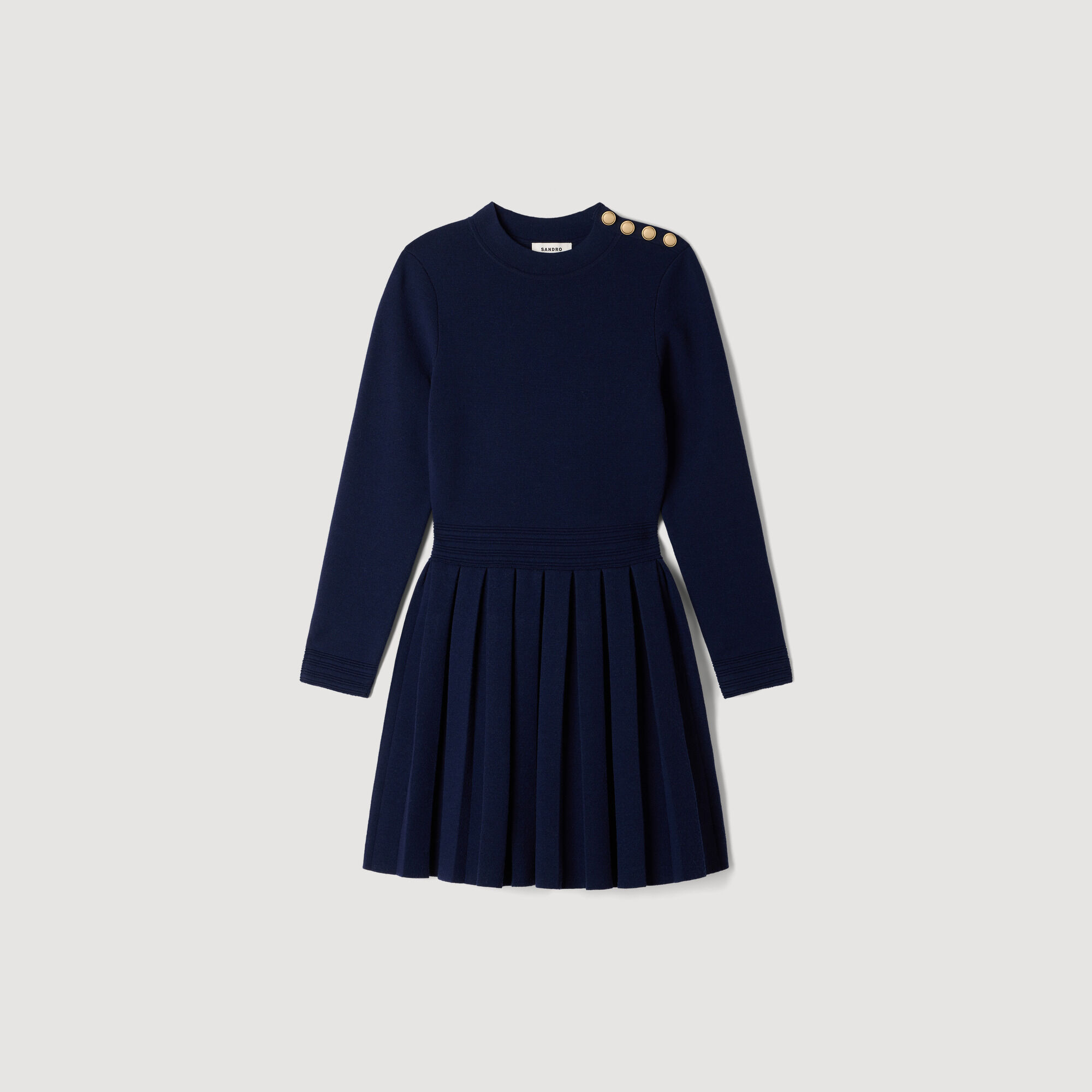 Abito corto in maglia con bottoni - Donna | Sandro