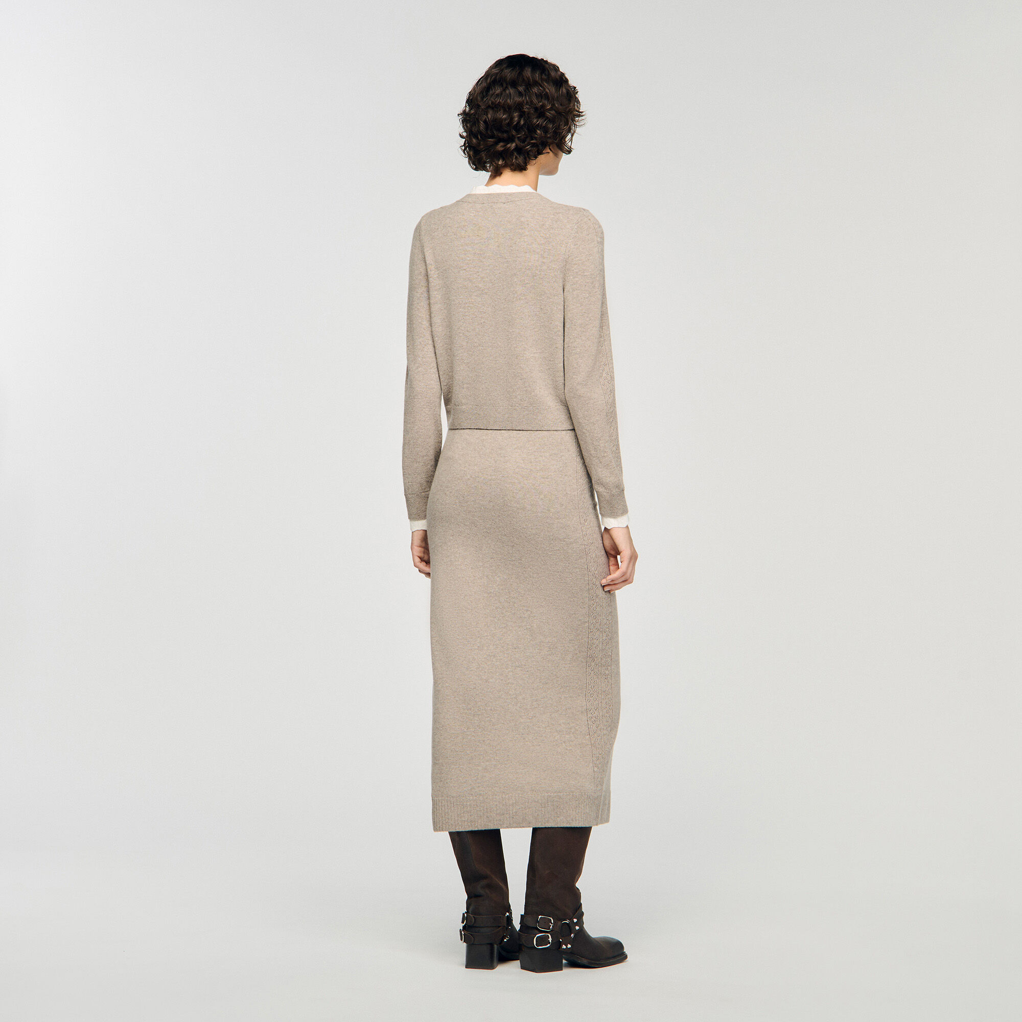 Cardigan con colletto a contrasto