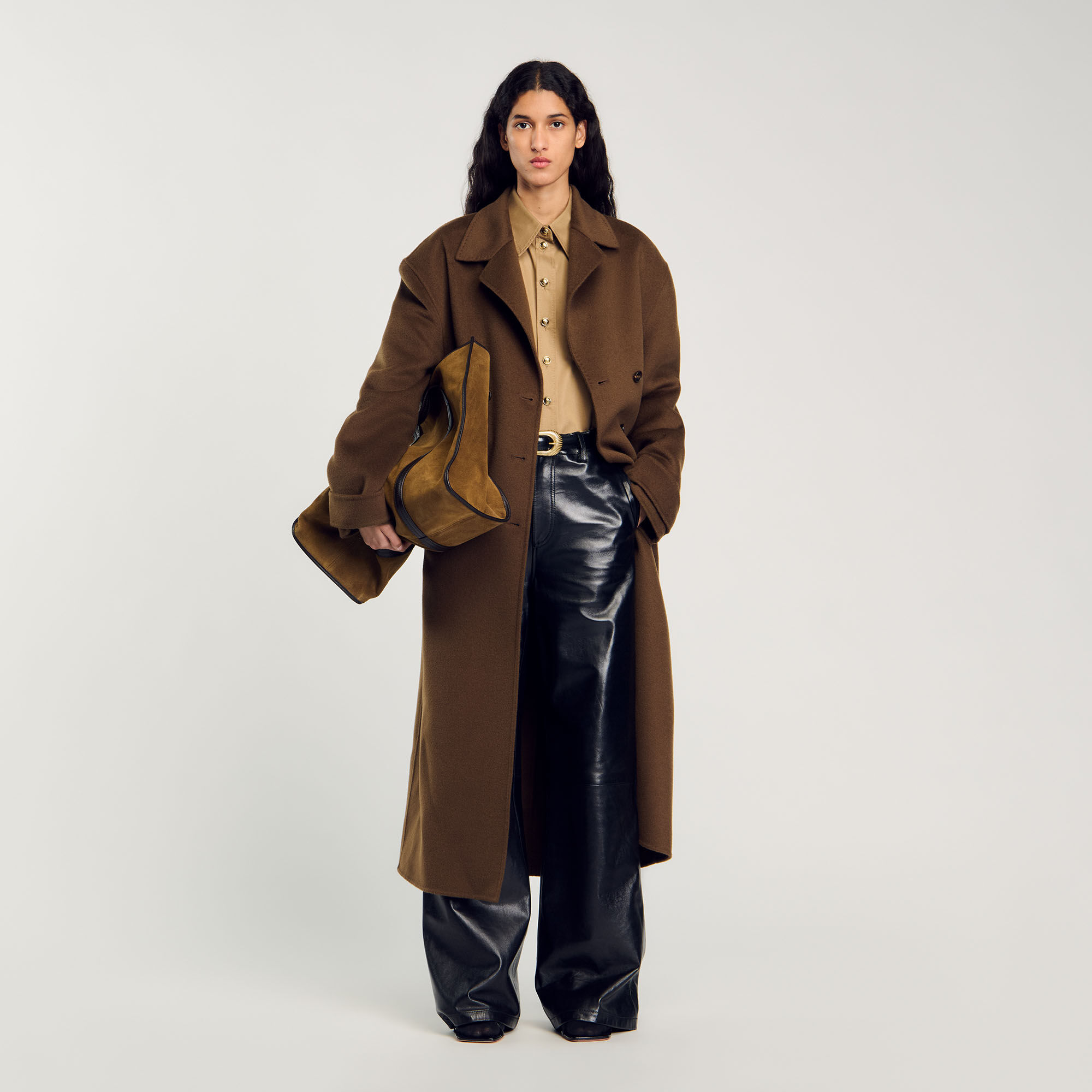 Pantaloni svasati in pelle