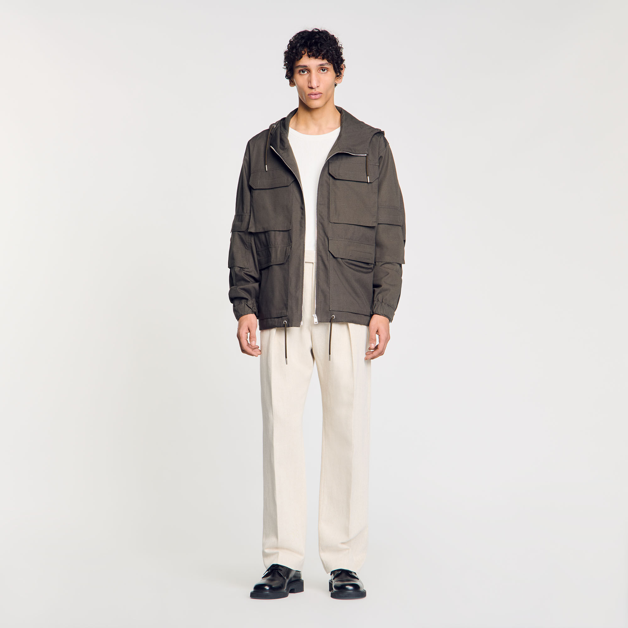 Parka militare con cappuccio